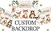 BoTong 6x4ft Vinyl Woodland Animal Baby Shower Backdrop Woodland Safari Animals Wood Board Photography Background Woodland Creatures Party Banner Backdrops
