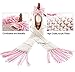 Tacobear Crochet Cartoon Unicorn Winter Hat with Scarf Pocket Hooded Knitting Beanie for Girls, Beige, One Size