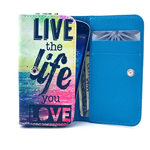 Orbic Slim Case,Universal Wallet Clutch Bag Carrying Flip Leather Smartphone Case with Card Slots for Orbic Slim 5.0 Inch-Live the Life You Love Style