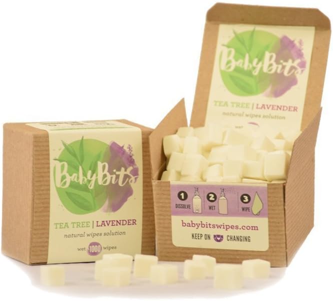 Baby Bits Wipes Solution - Makes 1,000 Natural Wipes - Made in The USA! (2 - Pack)