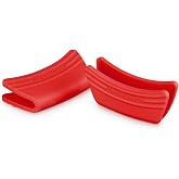 Le Creuset Silicone Set of 2 Handle Grips, 5" x 2 1/2" Each, Cerise