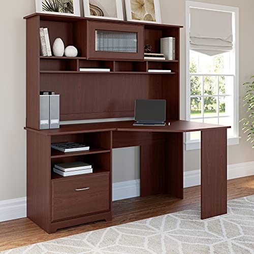 Bush Furniture Cabot Corner Desk with Hutch in Harvest Cherry Pricepulse