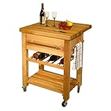 Catskill Craftsmen Baby Grand Workcenter with Drop Leaf and Wine Rack