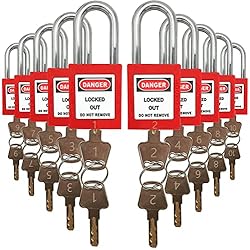 SAFBY 10 Keyed Different Lockout Tagout Locks with
