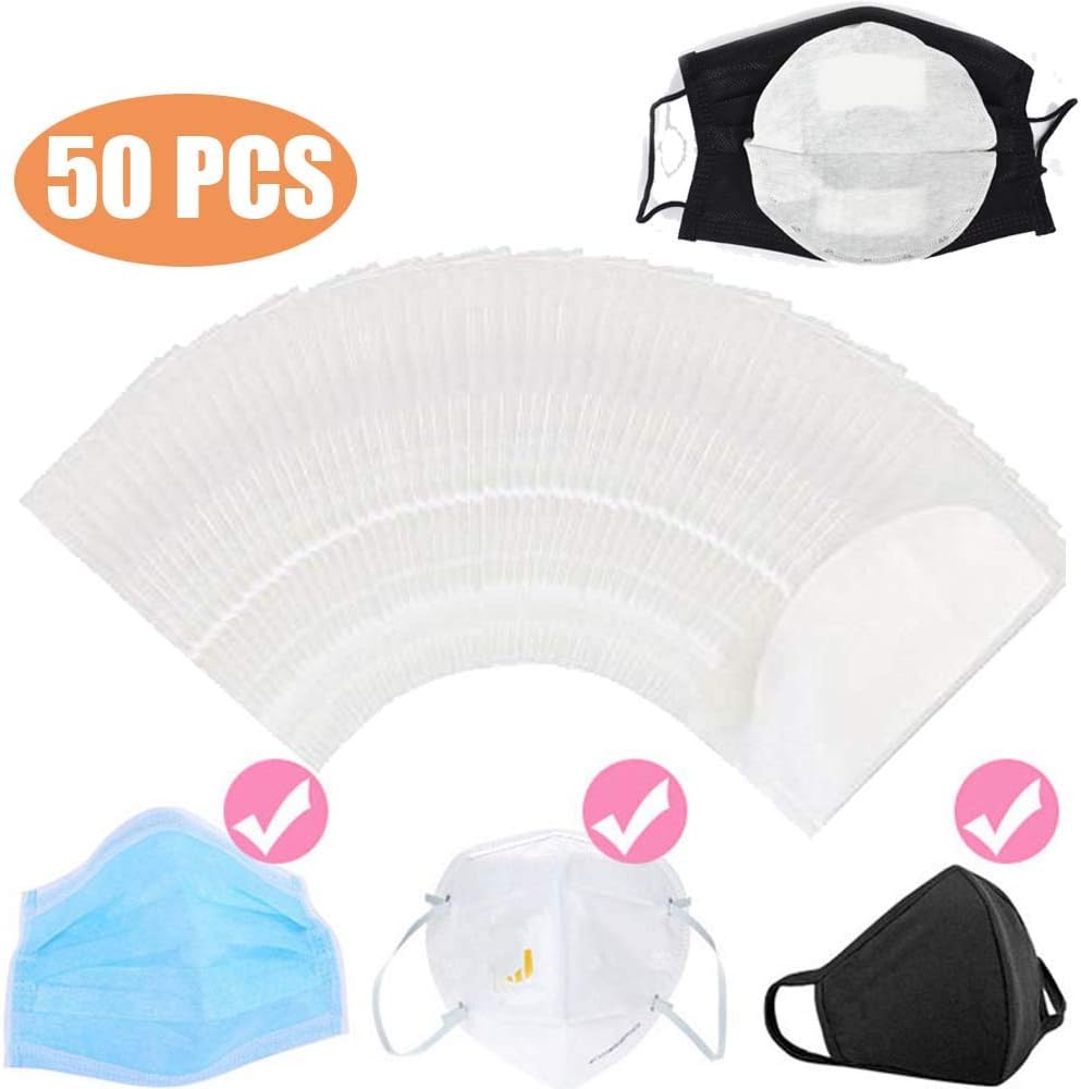 50 Pcs Disposable Mask Gasket Filter, Breathing Round 3 Layer Non-woven Mask Filter, Universal Mask Filter Gasket Insert Replacement Pad