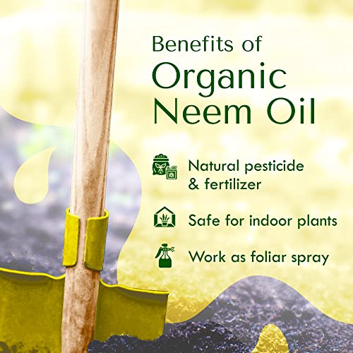 Pure Neem Oil, Neem Oil for Plants, ColdPressed Azadiracthin Neem Oil