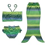 JFEELE Kids Little Girls 2 Piece Swimsuit with Mermaid Tail Swimwear Bikini Set - 2-3T,Multicolored