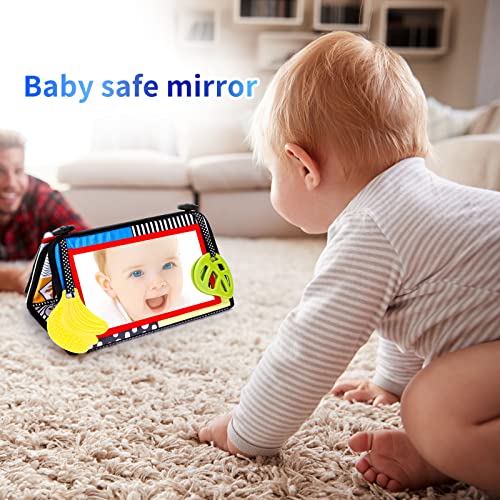 Baby Tummy Time Mirror Toy with 3D Activities Book Tummy Time Floor