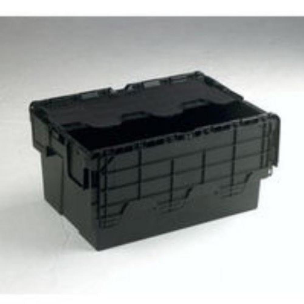 VFM 375814 Attached Lid Container, 54 L, Black