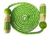eBelken Jump Rope for Kids, Kids Jump Ropes, Boys and Girls Skipping Rope for Children Students Fitness Training/Exercise/Outdoor Activity Fun Toy - Adjustable and Wooden Handle (Green Frog)