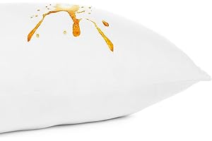 Fairpeak Pillow Covers 100% Waterproof Protectors with Zipper, Pillow Cases, Pillow Encasement, Soft, Breathable, Comfortable, Gentle, White, Standard Size, 20x 26, 2 Pack