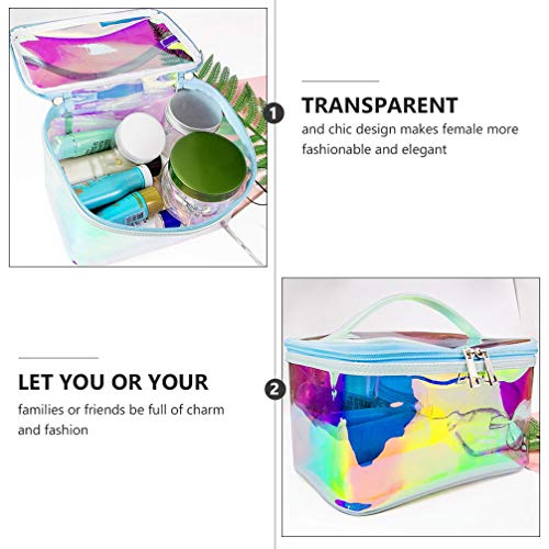Beaupretty 1PC Holographic Transparent Large Capacity TPU Cosmetic Bag Travel Case Portable for Store Travel Home Dorm 7 Beaupretty 1PC Holographic Transparent Large Capacity TPU Cosmetic Bag Travel Case Portable for Store Travel Home Dorm