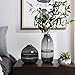 CASAMOTION Optic Hand Blown Solid Color Art Glass Vase, Gift Boxed, Grey, 12 Inch