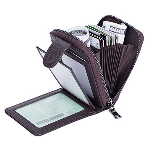 Tarjetero para Tarjetas de Crédito para Mujeres Hombres con la Ranura de la Licencia de Conducir by SINOKAL (Café)