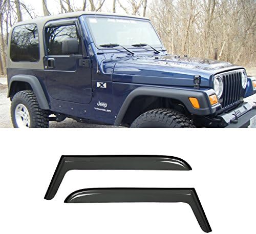 Audrfi 2pcs Window Visors Sun Rain Guard for 97-06 Jeep Wrangler TJ Side Window Deflectors Vent Visor