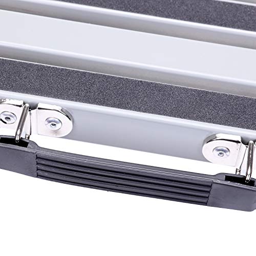Homeon Wheels Stable RV Steps Adjustable Height Aluminum Folding Platform Step with Non-Slip Rubber Feet, Reflective Stripe, Handle, RV T Level, More Stable Up to 1000 lbs 16.5" x 12.2" RV Step Stool