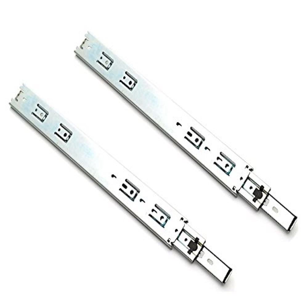 Merriway® BH00336 (2 Pcs) Double Extension Metal Ball Bearing Drawer Slides Runners 300mm (12 inch) Zinc Plated - Pack of 2 Pieces