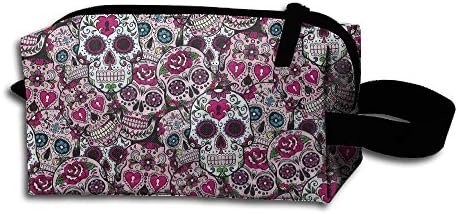 Zbag Suagr Skull Stack Pile Portable Make-Up Zipper Pouch Beauty Cosmetic Bag Carry Case Brush Organizer Toiletry Hanging Storage Bag Sewing Kit Medicine Bag