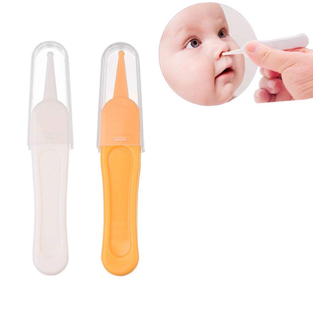 2Pcs Baby Nose Tweezers, Safety Round-Head Nose Clean Clip, Newborn Babies' Ears Nose Clean Tool
