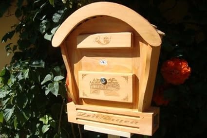 Grande Hbk Rd Hellbraun Cassetta Delle Lettere In Legno