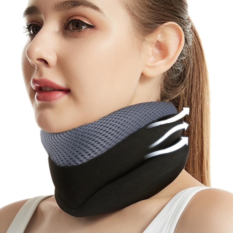SIQITECHUK Neck Support Brace Adjustable Cervical Collar Soft Neck Support Collar Breathable High Elastic Cervical Collar Relieves Pain and Pressure in Spine Neck Brace for Men, Women, Elderly