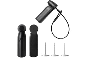 GWLIUNI 1000Pcs 58Khz AM Security Clothing Tags Black Retails EAS Clothes Tag with 1000 Pins and 200 Lanyards