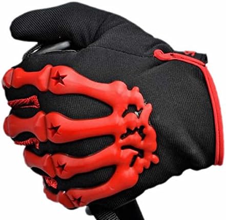 gmgm Outdoor Cycling Gel Skeleton Gloves for Running Riding Mountain Bike Climbing Camping Running Walking red One-Size