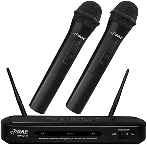 PYLE PRO PDWM2130 FM Wireless Dual-Frequency Microphone Receiver System with 2 Handheld Microphones consumer electronics Electronics