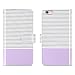ULAK Flip Wallet Case for iPhone 6 Plus / 6S Plus 5.5 inch, Folio PU Leather Wallet Case with Multi Credit Card Holders Pockets Magnetic Closure Cover Wrist Strap, Minimal Stripes Lavender