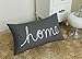 EURASIA DECOR Home Sentiment Embroidered Decorative Lumbar Pillowcase - Housewarming, Living Room, Couch, Bedroom - 14x24 Inches, Dark Grey