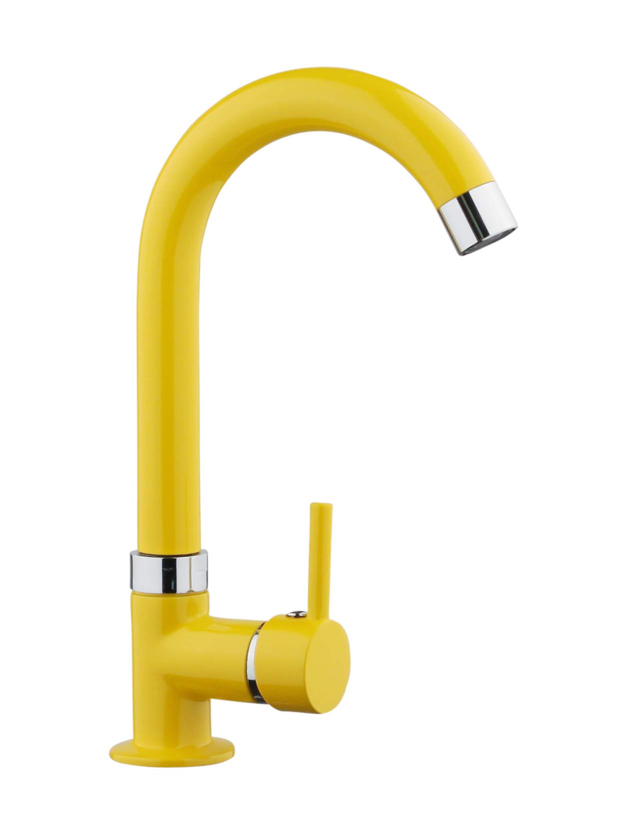 ATCO Rondo Yellow Brass Modern Kitchen Faucet, Single Hole, Lever Handle, Swivelling Spout
