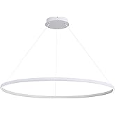 Golden Lighting Veritas Integrated LED 47in Chandelier in Sand White