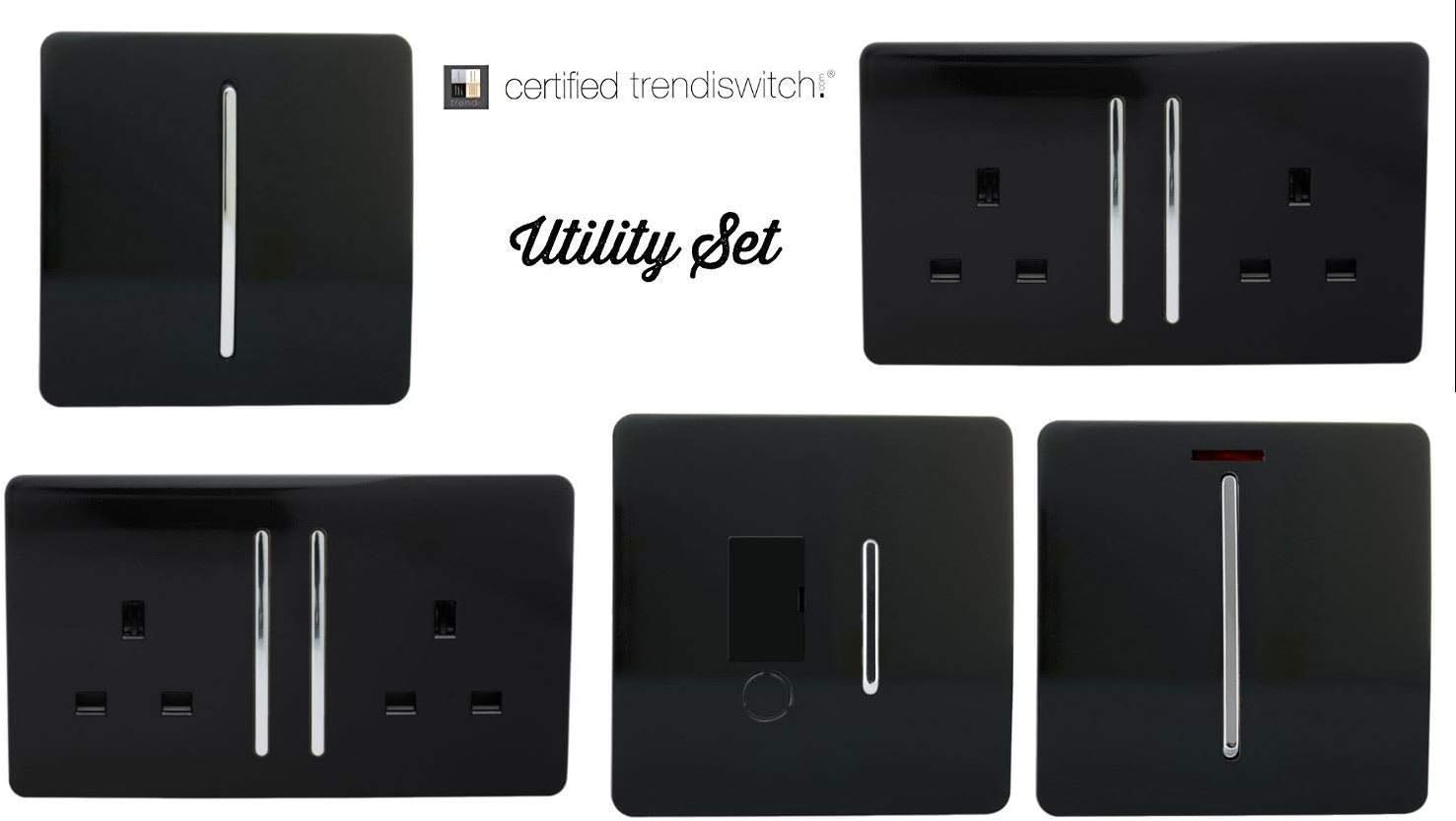 Trendi Switch Artistic Modern Glossy Switches and Sockets Utility Room