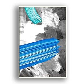 Framed Canvas Wall Art for Living Room, Bedroom Colored Brush Canvas Prints for Modern Home Decoration Ready to Hang - 16"x24" inches