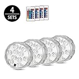 ZOTO Submersible led Lights, Waterproof Pool Lights with Wireless Remote Control and Battery Power, Underwater RGB Decoration Lights for Halloween Pumpkin, Pond, Fish Bowl, Party, Potted Plant, Vase