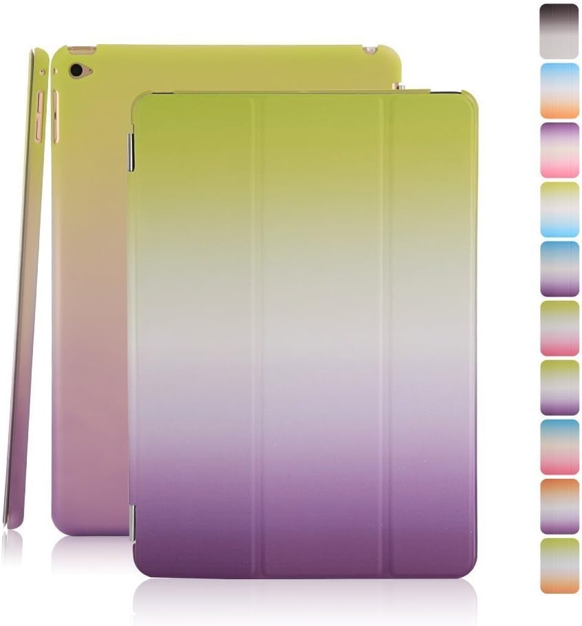 iPad Mini 4 Case - Segro [Rainbow Series] Ultra Slim Stand Smart Case with Detachable Translucent Back Cover Auto Wake / Sleep for Apple iPad Mini 4, Green/Purple
