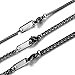KissYan Black Stainless Steel 1.5mm to 2.5mm Rolo Cable Chain Necklace 18-30 Inch for Unisex