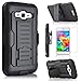 Star Armor Holster Cases Compatible for Galaxy Grand Prime G530, Dual Layers Kickstand Phone Cover with [Premium HD Screen Protector Included] and Locking Belt Clip (Black)