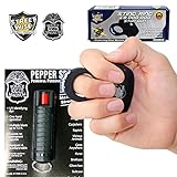 Streetwise Sting Ring 18 Million Volt Stun Gun & Police Magnum OC-17 Pepper Spray Bundle, Perfect for Holiday Giving - Black