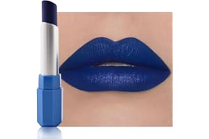 HHLTOH Dark Blue Shimmer Lipstick - Pigmented Lip Crayon & Face Paint Stick for Women Everyday Halloween Birthday Party Wear, Younger-Looking Glitter Lip Makeup, Labial para fiesta de disfraces 14