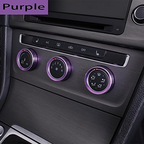 DeAutoBug Aluminium Alloy Car Air Condition Control Cover Decoration AC Climate Control Ring Knob Switch Trim Frame Decor Sticker for VW Golf7 2017 2018