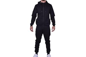 Riflessi Men's Athletic Sports Casual 2 Piece Solid Color Tracksuit Hoodie Jogger Pants Sweatsuit Set