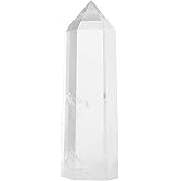 Luckeeper 4" Clear Quartz Crystal Wand Obelisk | Polished 6 Faceted Reiki Chakra Meditation Therapy,1PCS