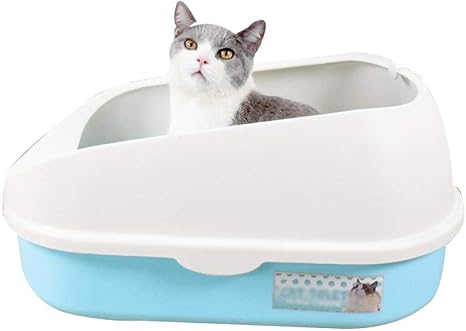Maison De Toilette Pour Chat Litiere A Chat Demi Fermee Grande Toilette Petit Chat Pot De Sable Chat Pot De Nettoyage De Chat Fournitures De Nettoyage Bleu Clair Petite Taille Bleu Grand Amazon Fr Animalerie