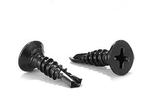 #8 x 3/4" Sheet Metal Screws 100Pcs 410 Stainless Steel Flat Head Fast Self Tapping Screws Black Oxide by SG TZH