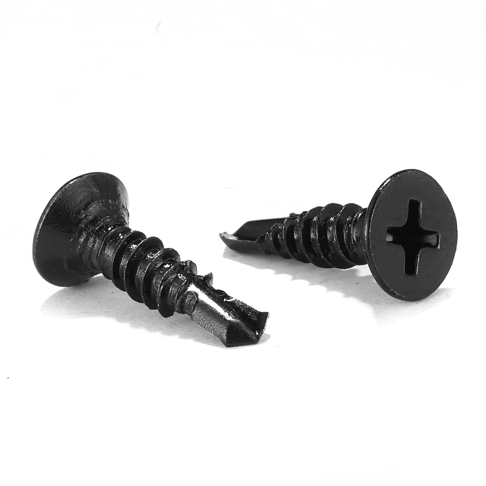Photo 1 of #6 x 3/4" Sheet Metal Screws 100Pcs 410 Stainless Steel Flat Head Fast Self Tapping Screws Black Oxide by SG TZH