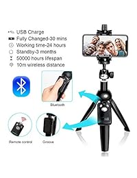 Selfie Stick - Trípode para selfie con Bluetooth, flexible y extensible, con mando a distancia inalámbrico desmontable, compatible con iPhone XS Max XS XR iPhone X iPhone 8 8Plus iPhone 7 iPhone 6 6S 6 Plus Galaxy