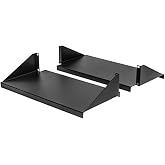 NavePoint Cantilever Server Shelf Rack Mount 19 Inch 2U Black 2 piece Set Center Weighted