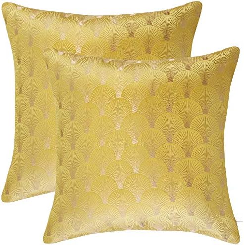Yeadous Throw Pillow Covers, 2 Pack Conch Pattern Cushion Cover, Original Design Soft Throw Pillow Case, Best Decorative Pillow Covers for Sofa Couch Bed Home Decor(18x18 inches,Gold)