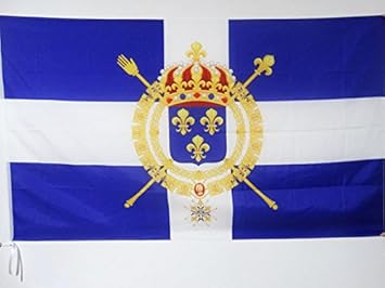 BANDERA de la MARINA CIVIL FRANCESA SIGLO XVIII 90x60cm para palo - BANDERA NAVAL FRANCESA 60 x 90 cm - AZ FLAG